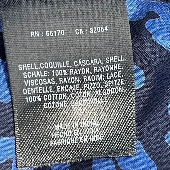 Anthropologie HD In Paris Jessica Blue/Black Print Asymmetrical Tunic Sz XS - Picture 6 of 10